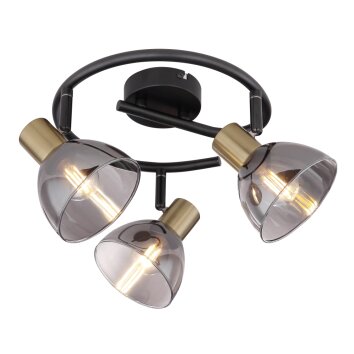 Globo KLERENA Lampa w kształcie rondla z reflektorkami Czarny, 3-punktowe