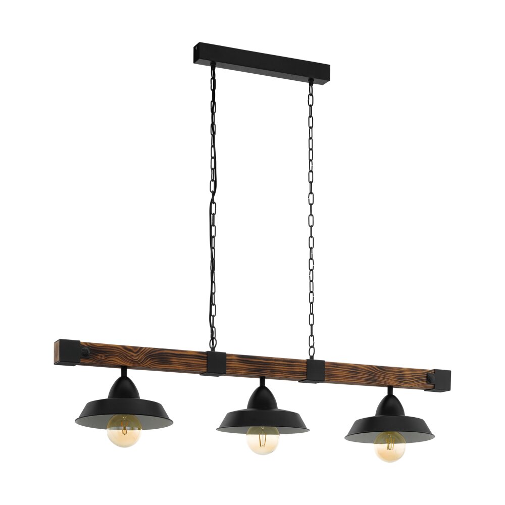 Eglo OLDBURY Lampa Wisząca Brązowy, Czarny, 3-punktowe main product photo
