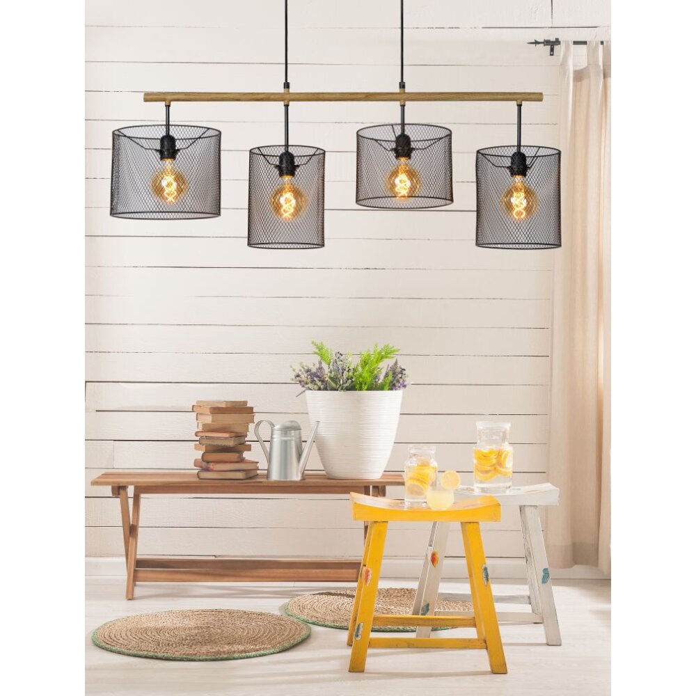 Lucide BASKETT Lampa Wisząca Czarny, 4-punktowe main product photo
