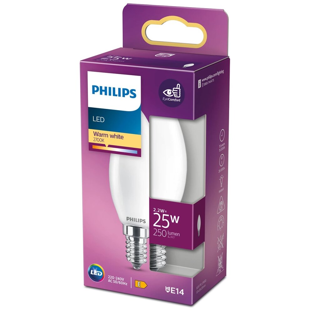 Philips LED E14 3 Watt 2700 Kelvin 250 Lumen main product photo