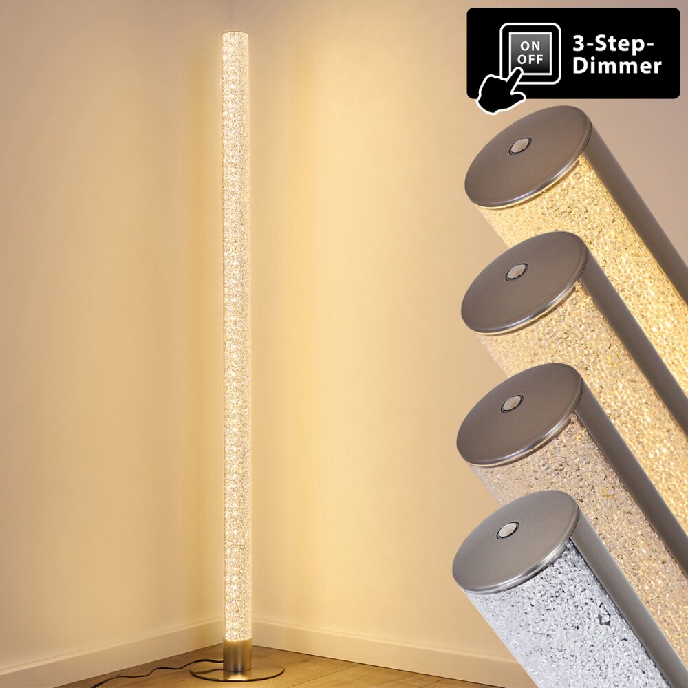 Pipe Lampa Stojąca LED Nikiel matowy, 1-punktowy main product photo