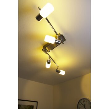 Trio 8214 lampa sufitowa LED Aluminium, Chrom, Stal nierdzewna, 4-punktowe