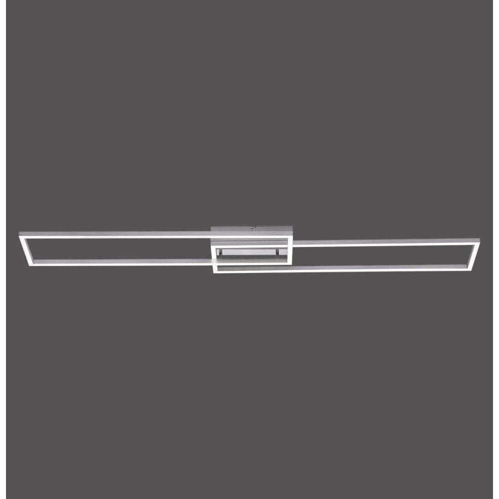 Leuchten-Direkt IVEN Lampa Sufitowa LED Szczotkowany chrom, 2-punktowe, Zdalne sterowanie main product photo