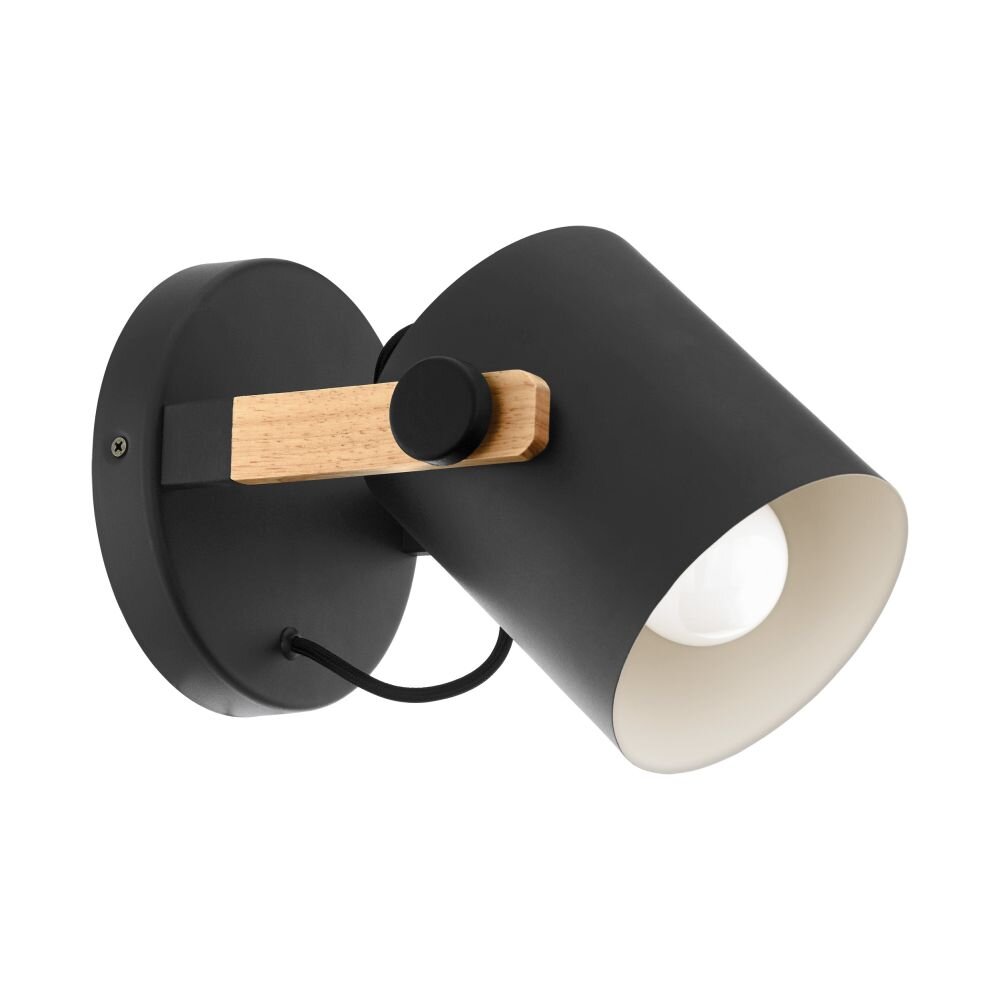 EGLO HORNWOOD Lampa ścienna W kolorze kremowym, Czarny, 1-punktowy main product photo