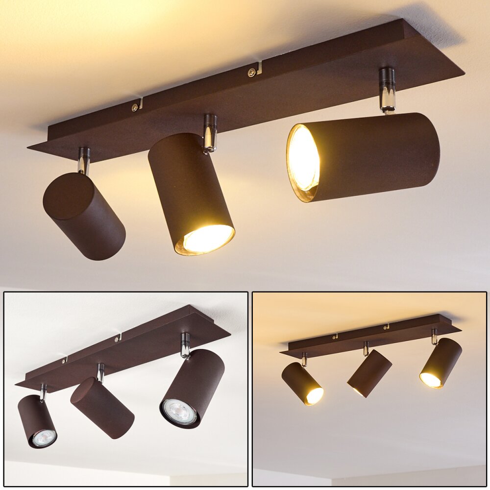 Lampa Sufitowa Zuoz Chrom, Rdzawy, 3-punktowe main product photo
