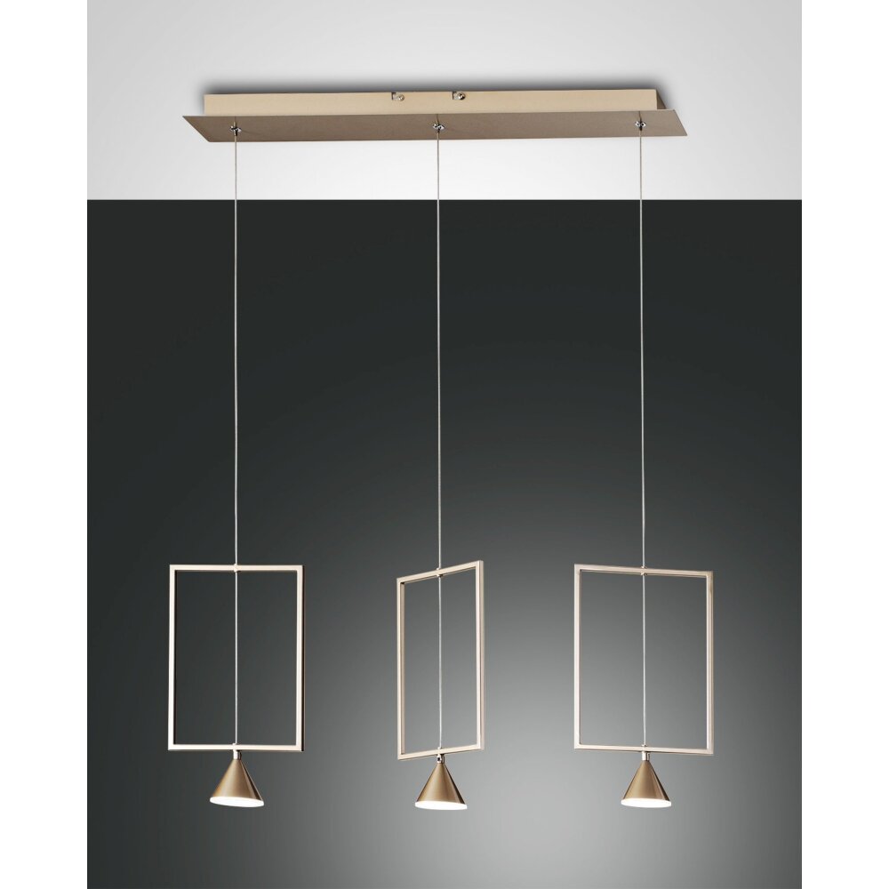 Fabas Luce Sirio Lampa Wisząca LED Złoty, 3-punktowe main product photo