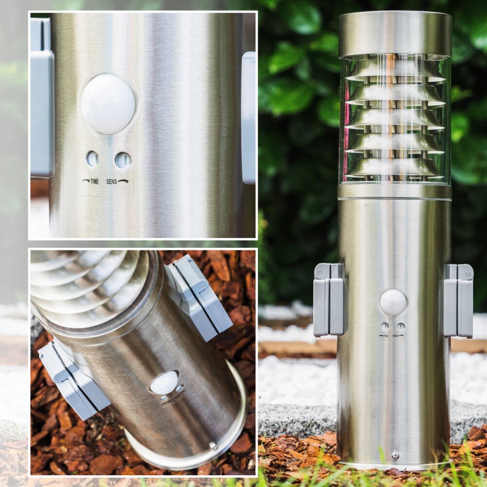 Dakar Lampa na cokół, Lampa stojąca Stal nierdzewna, 1-punktowy, Czujnik ruchu main product photo