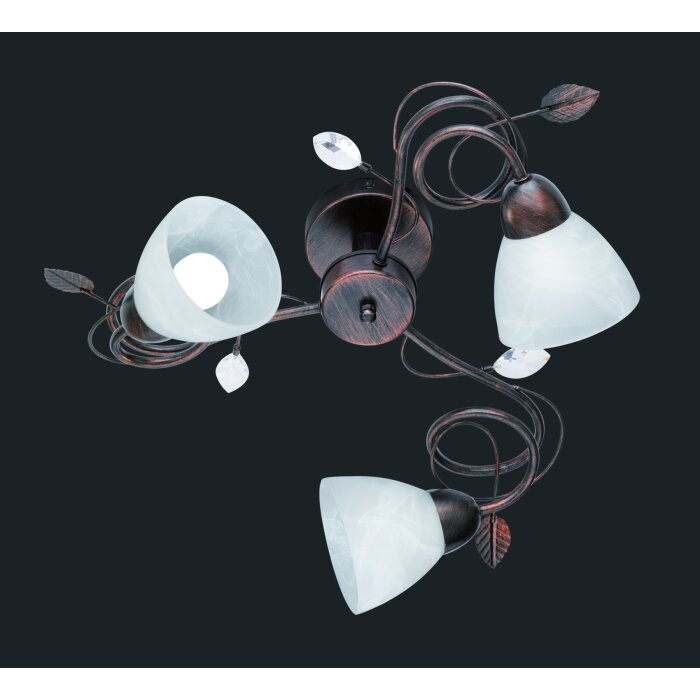 Trio-Leuchten Traditio Lampa Sufitowa Ciemnobrązowy, Rdzawy, 3-punktowe Trio-Leuchten Traditio Lampa Sufitowa Ciemnobrązowy, Rdzawy, 3-punktowe