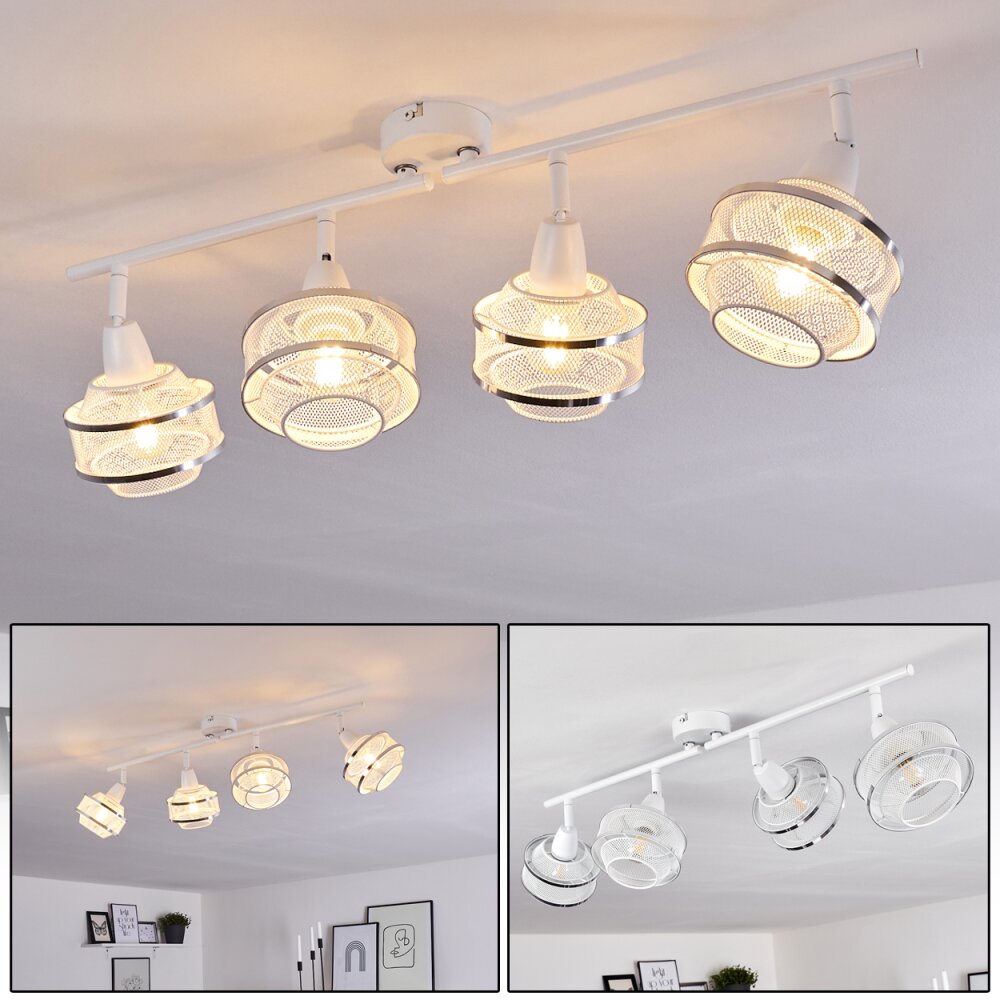 Limassol Lampa Sufitowa Chrom, Biały, 4-punktowe main product photo