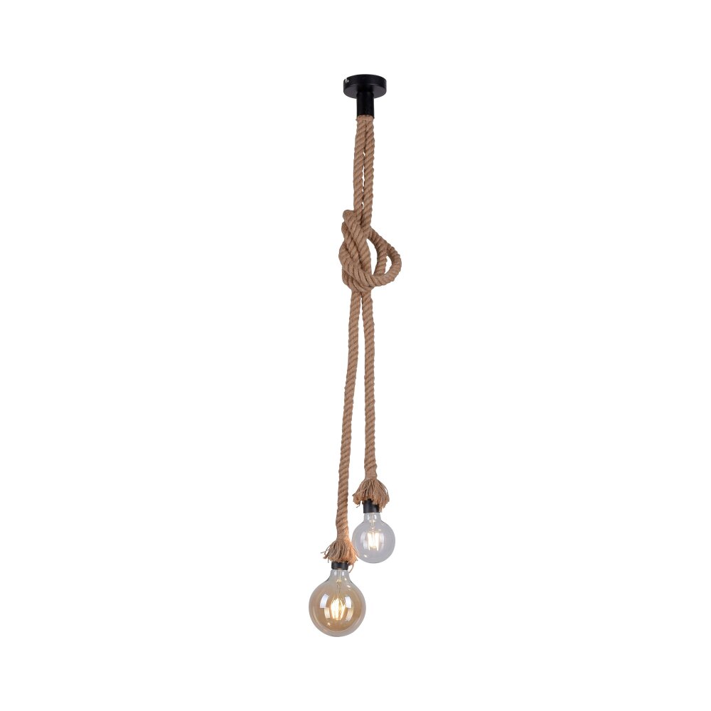 Lampa Wisząca Leuchten Direkt ROPE Brązowy, Czarny, 2-punktowe main product photo