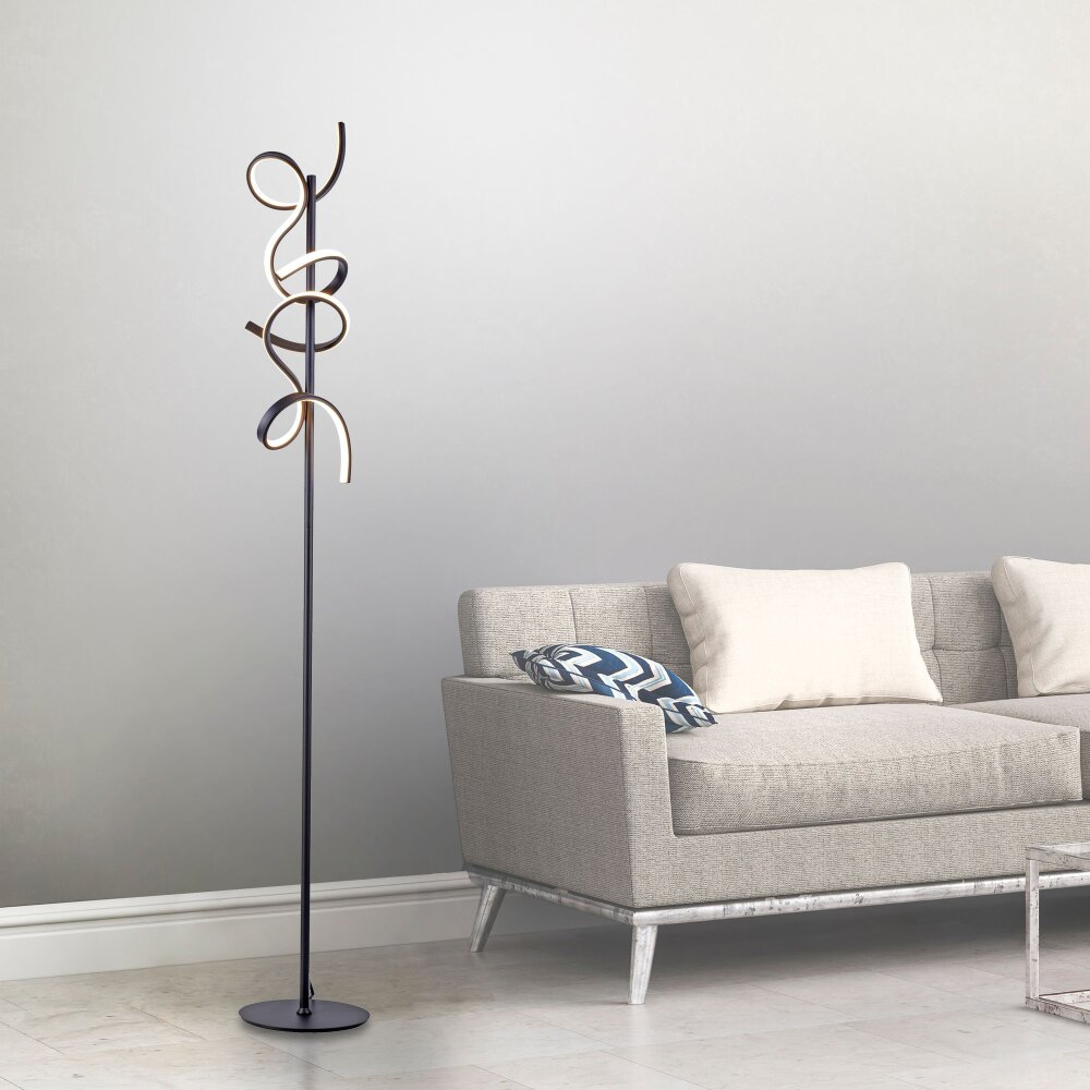 Leuchten-Direkt CURLS Lampa Stojąca LED Czarny, 2-punktowe main product photo