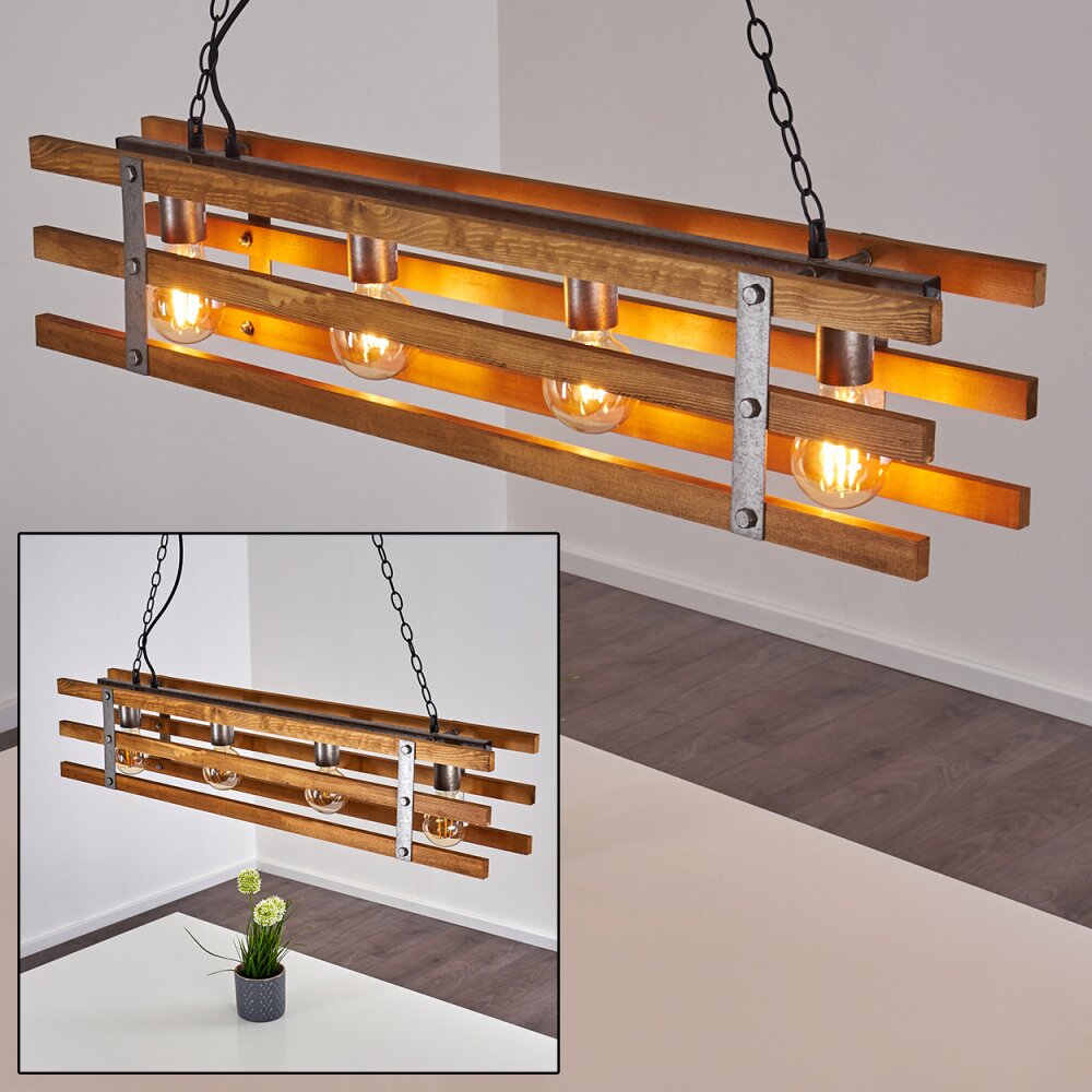 Mallard Lampa Wisząca Jasne drewno, Srebrny, 4-punktowe main product photo