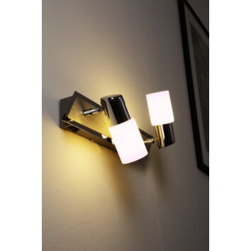 Trio lampa ścienna LED Aluminium, Chrom, Stal nierdzewna, 2-punktowe