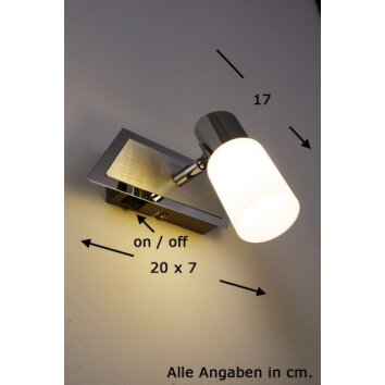 Trio 8214 lampa ścienna LED Aluminium, Chrom, Stal nierdzewna, 1-punktowy