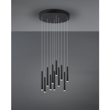 Trio Tubular Lampa Wisząca LED Czarny, 11-punktowe