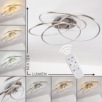 Gimdalen Lampa Sufitowa LED Nikiel matowy, 1-punktowy, Zdalne sterowanie