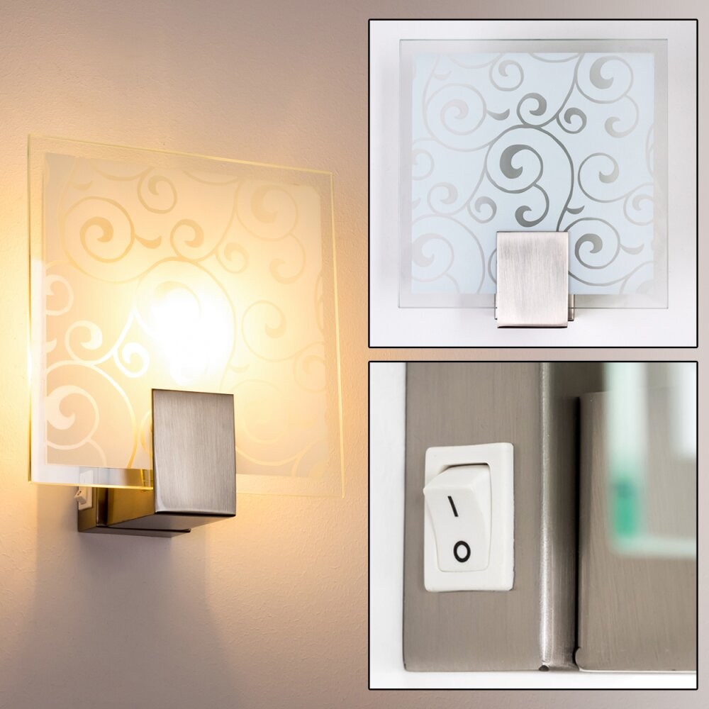 Eckig lampa ścienna Stal nierdzewna, Biały, 1-punktowy main product photo