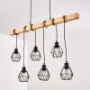 Barbengo Lampa Wisząca jasne drewno, czarny, 6-punktowe