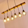 Barbengo Lampa Wisząca jasne drewno, czarny, 6-punktowe