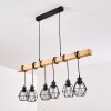 Barbengo Lampa Wisząca jasne drewno, czarny, 6-punktowe