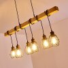 Barbengo Lampa Wisząca jasne drewno, czarny, 6-punktowe