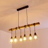 Barbengo Lampa Wisząca jasne drewno, czarny, 6-punktowe