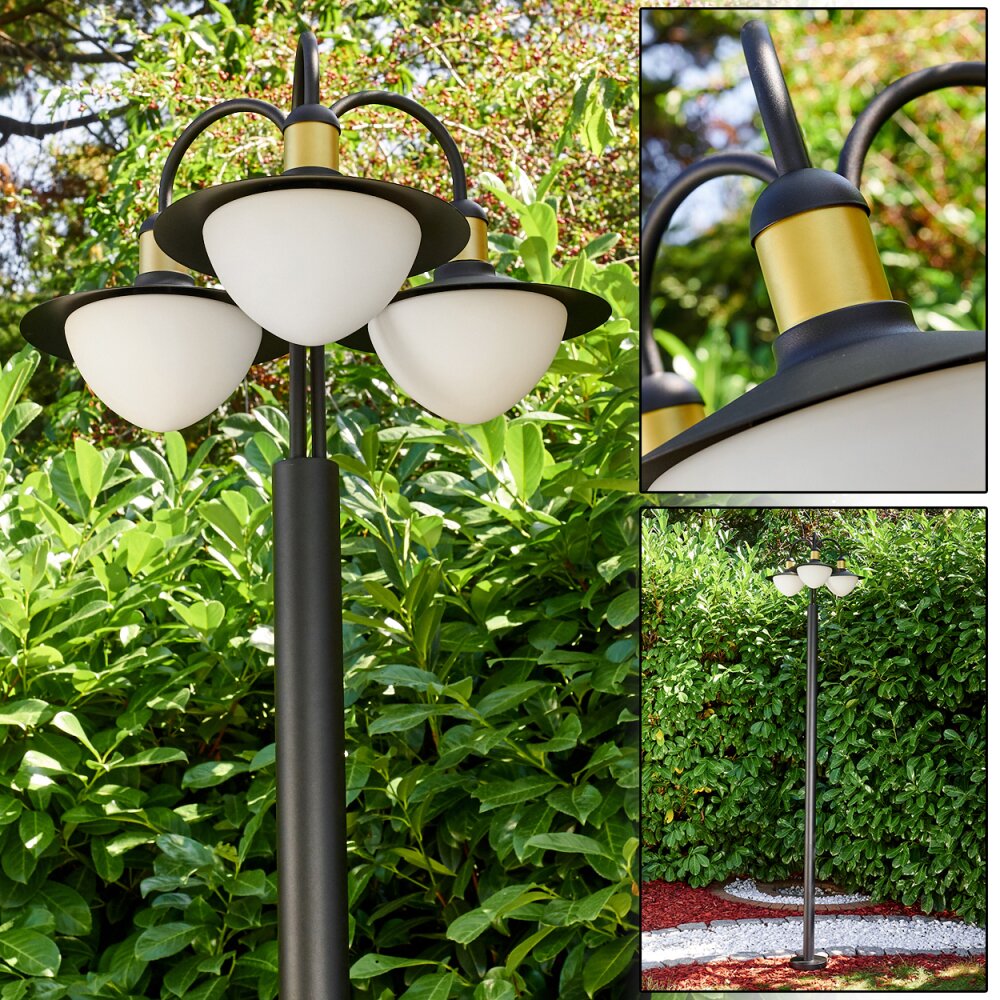 Theux Zewnętrzna Lampa Stojąca Złoty, Czarny, 3-punktowe main product photo