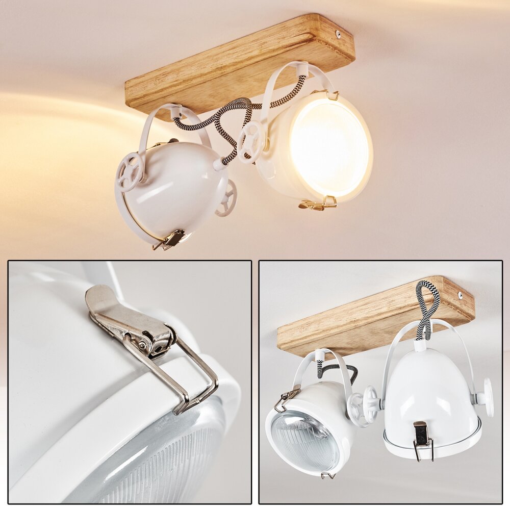Lampa Sufitowa Coruna Jasne drewno, Biały, 2-punktowe main product photo