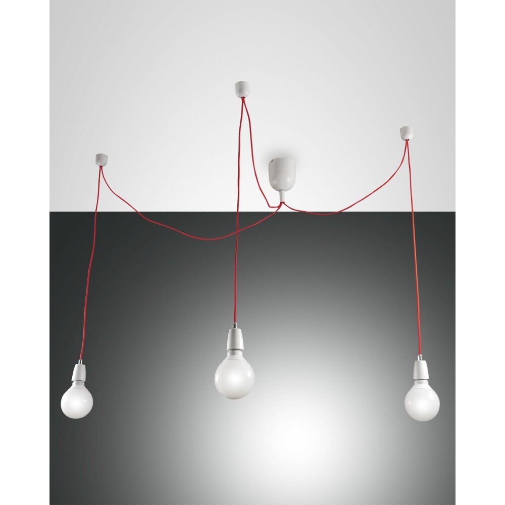 Fabas Luce Blog Lampa Wisząca Czerwony, Biały, 3-punktowe main product photo