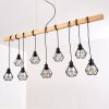 Barbengo Lampa Wisząca jasne drewno, czarny, 9-punktowe