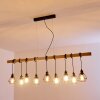 Barbengo Lampa Wisząca jasne drewno, czarny, 9-punktowe