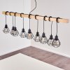 Barbengo Lampa Wisząca jasne drewno, czarny, 9-punktowe