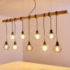 Barbengo Lampa Wisząca jasne drewno, czarny, 9-punktowe