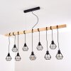Barbengo Lampa Wisząca jasne drewno, czarny, 9-punktowe