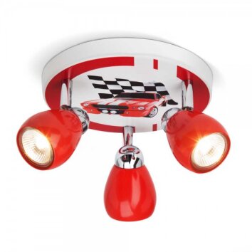 Brilliant Racing lampa owalna z reflektorkami Czerwony, Biały, 3-punktowe