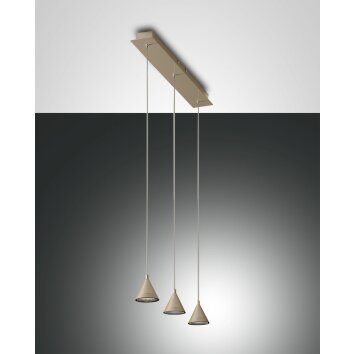 Fabas Luce Delta Lampa Wisząca LED Złoty, 3-punktowe