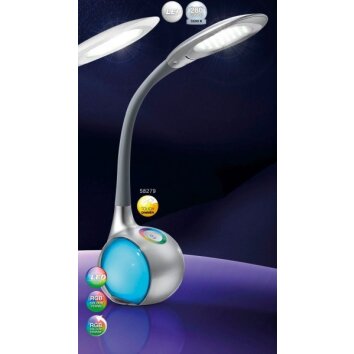 Globo TARRON lampa stołowa LED Srebrny, Przezroczysty, 3-punktowe
