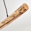 Winterthur Lampa Wisząca LED Jasne drewno, Czarny, 1-punktowy