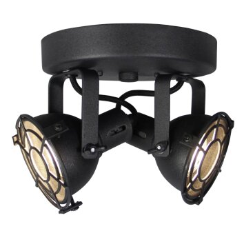 Brilliant Jesper Lampa w kształcie rondla z reflektorkami LED Czarny, 2-punktowe
