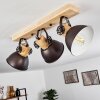 Lampa Sufitowa Orny Antracytowy, Jasne drewno, 3-punktowe