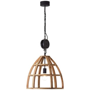 Brilliant Matrix Wood Lampa Wisząca Czarny, 1-punktowy