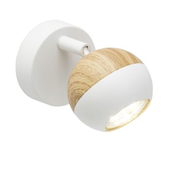 Brilliant Scan Lampa ścienna LED Jasne drewno, Biały, 1-punktowy