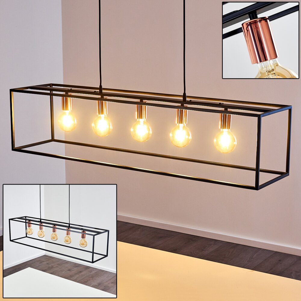 Yuhigaoka Lampa Wisząca Miedź, Czarny, 5-punktowe main product photo