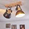 Lampa Sufitowa Orny Antracytowy, Jasne drewno, 2-punktowe