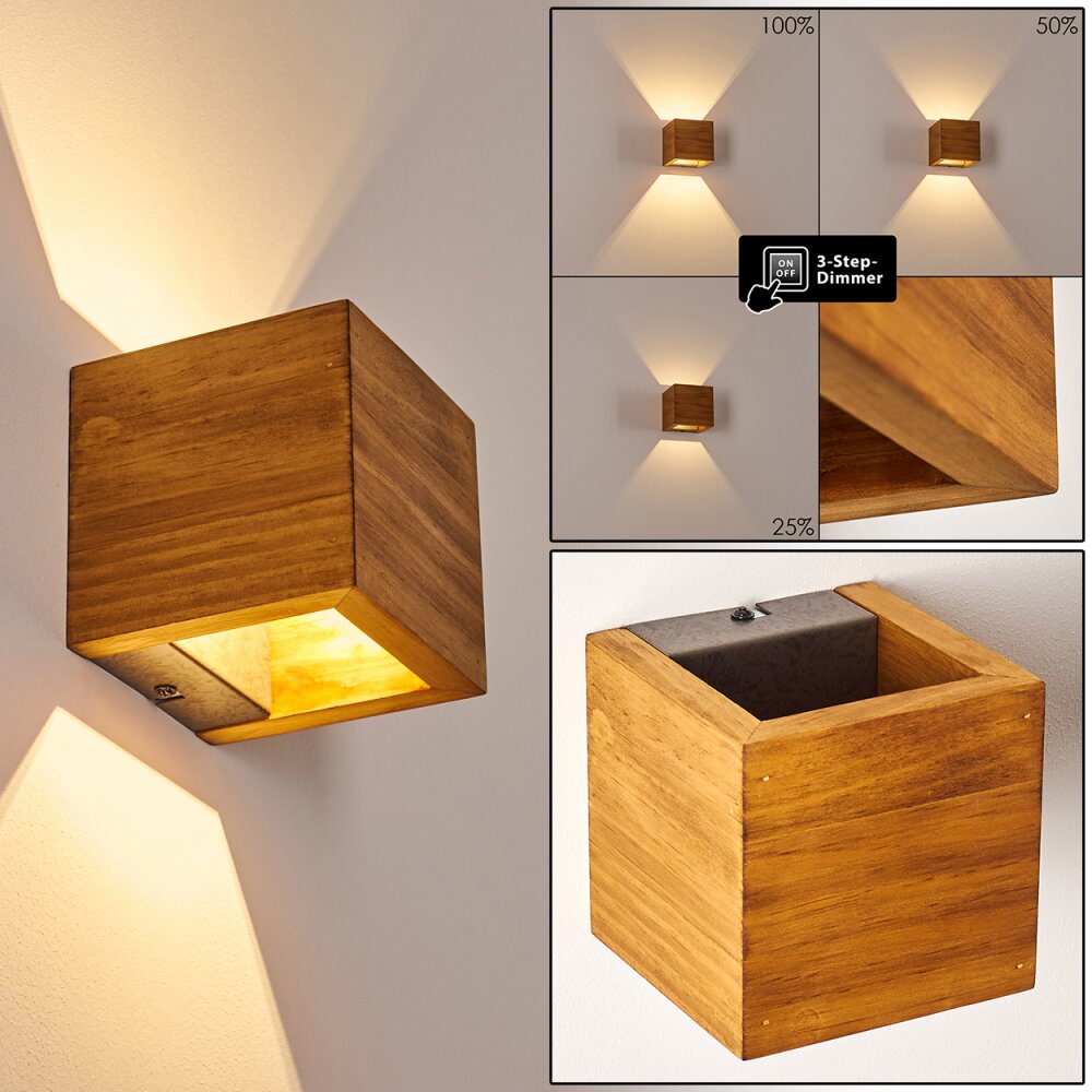 Adak Lampa ścienna LED Ciemne drewno, 1-punktowy main product photo