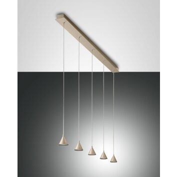 Fabas Luce Delta Lampa Wisząca LED Złoty, 5-punktowe