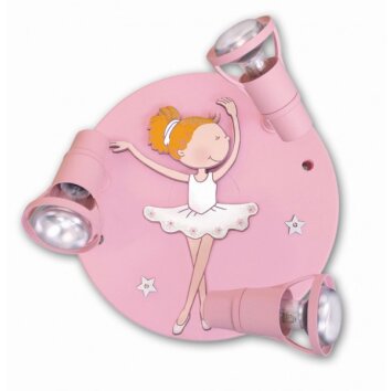 Waldi Ballerina lampa owalna z reflektorkami Różowy, 3-punktowe