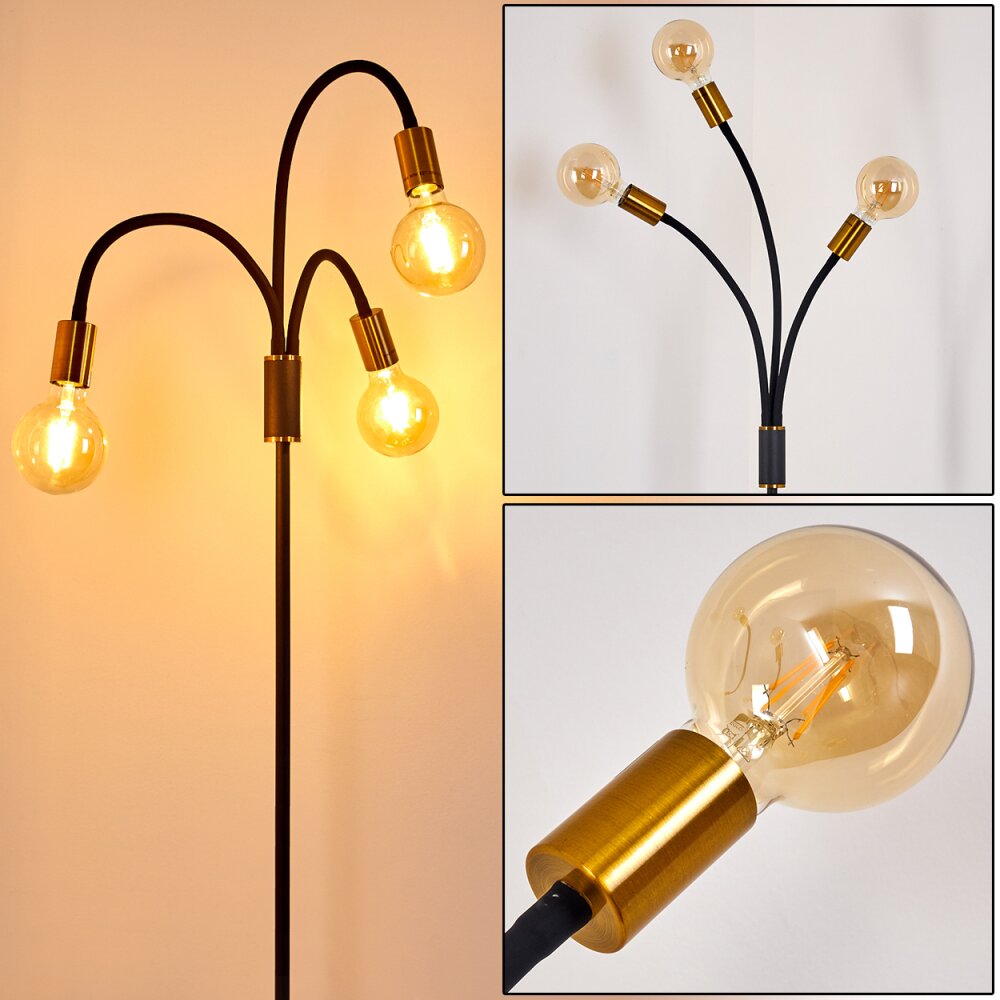 Lampa Stojąca Hovslund Czarno-złoty, 3-punktowe main product photo