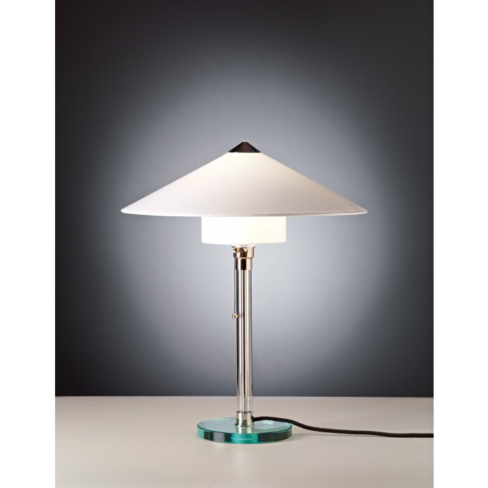 Tecnolumen Wagenfeld 27 Lampa stołowa Nikiel matowy, Przezroczysty, 1-punktowy