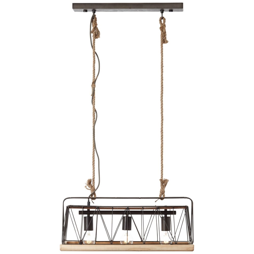 Brilliant Narcy Lampa Wisząca Ciemne drewno, 3-punktowe main product photo